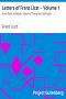 [Gutenberg 3689] • Letters of Franz Liszt -- Volume 1 / from Paris to Rome: Years of Travel as a Virtuoso